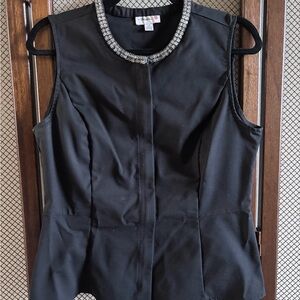 3.1 Phillip Lim Black Top with Silver Embellished Collar